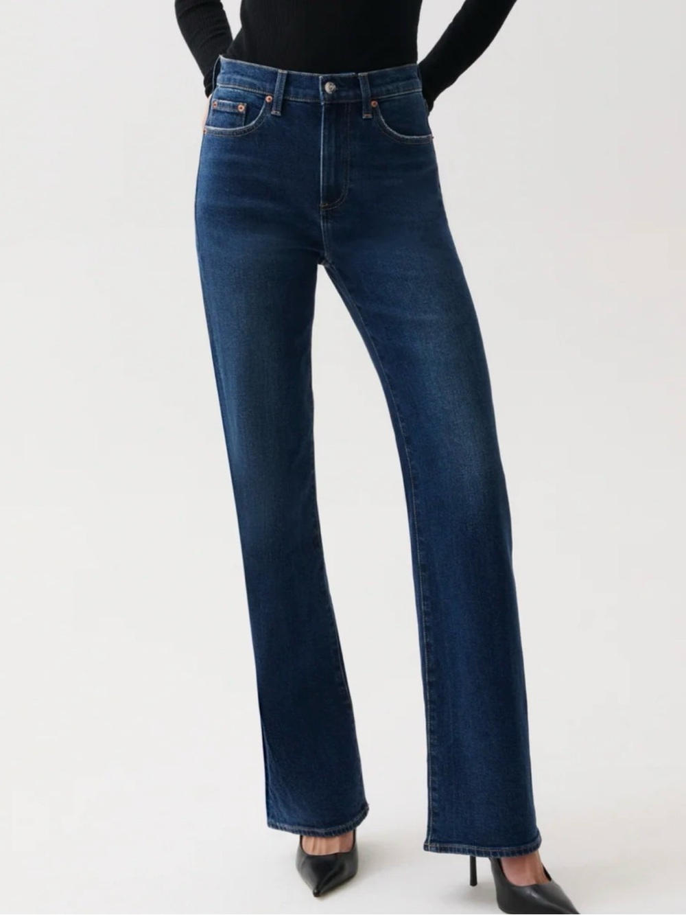 Pistola Evie High Rise Slim Bootcut Jeans Zip Up Penthouse Blue Size 30 Tall